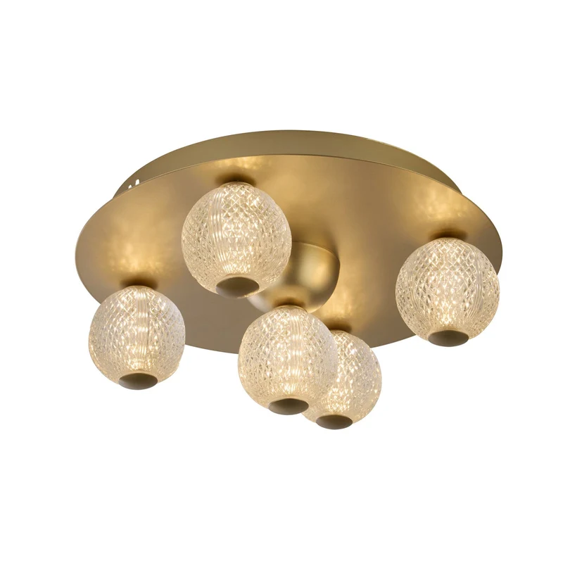 B-Ware Searchlight Deckenleuchte Lampe LED Leuchte Asteroid Gold Acryl Stahl Dimmbar
