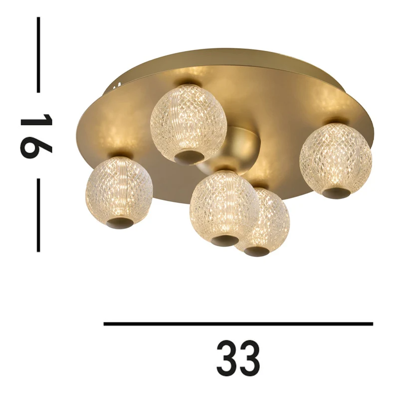 B-Ware Searchlight Deckenleuchte Lampe LED Leuchte Asteroid Gold Acryl Stahl Dimmbar