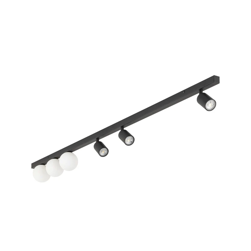 B-Ware Deckenleuchte Lampe Vox Glas Schwarz Wohnzimmer Esszimmer Küche Flur 6-flamm824