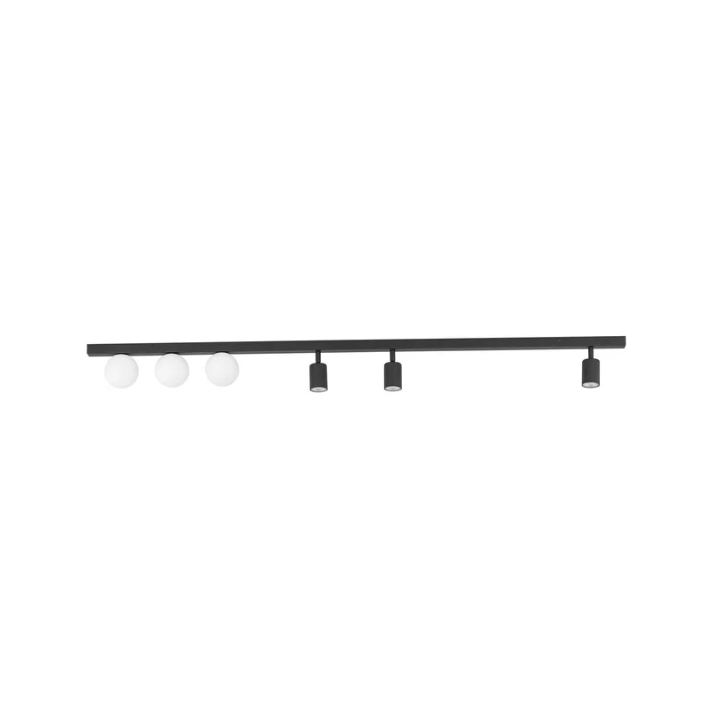 B-Ware Deckenleuchte Lampe Vox Glas Schwarz Wohnzimmer Esszimmer Küche Flur 6-flamm824
