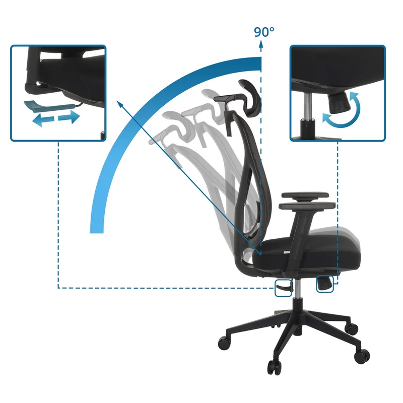 B-Ware Bürostuhl Drehstuhl RALOO ECO Sitz Stoff Rücken Netz schwarz hjh OFFICE Stuhl
