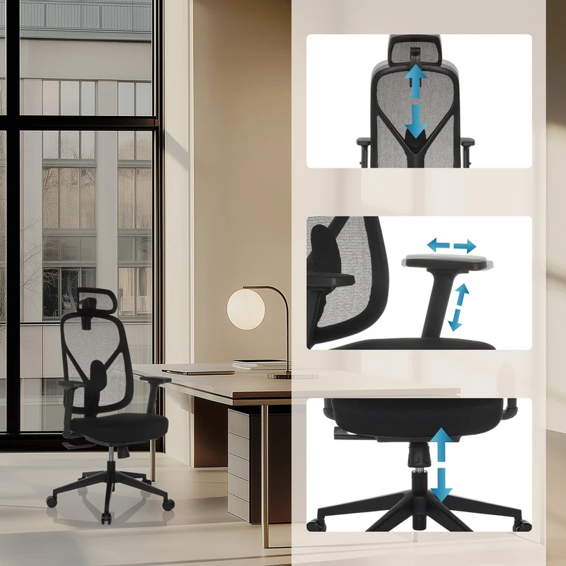 B-Ware Bürostuhl Drehstuhl RALOO ECO Sitz Stoff Rücken Netz schwarz hjh OFFICE Stuhl