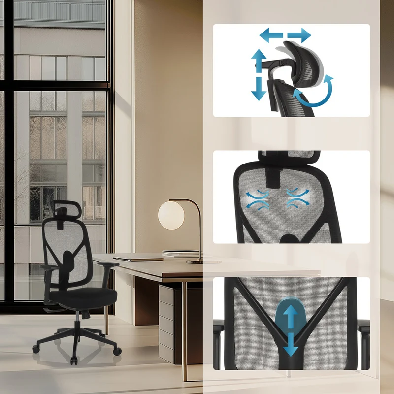 B-Ware Bürostuhl Drehstuhl RALOO ECO Sitz Stoff Rücken Netz schwarz hjh OFFICE Stuhl