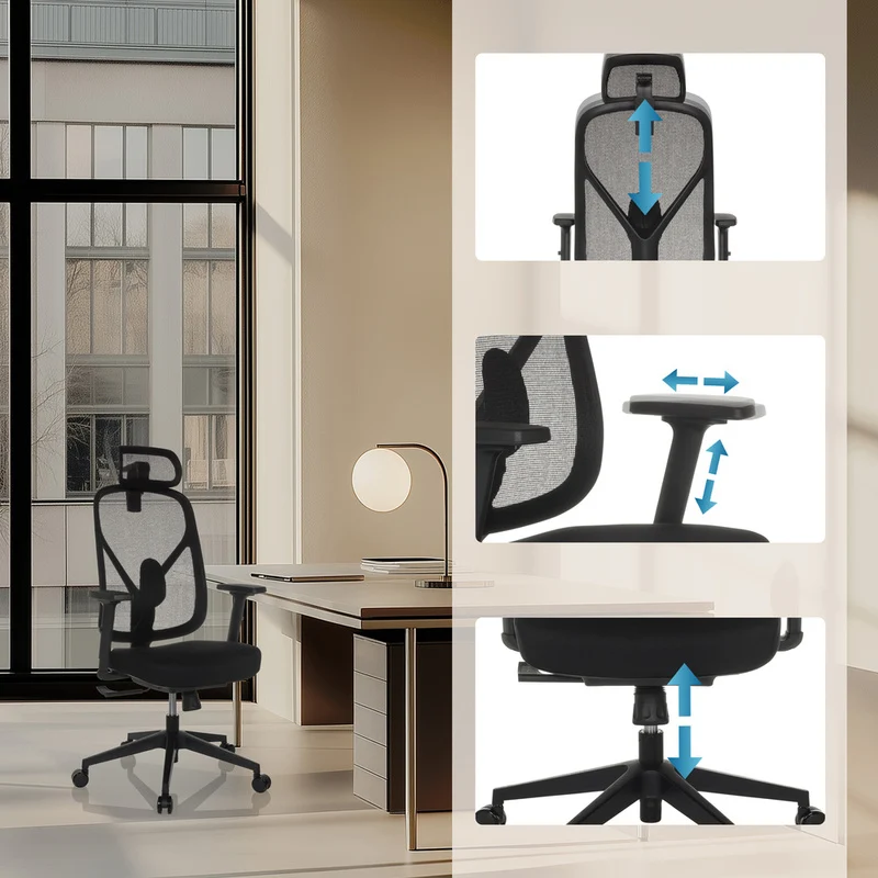 B-Ware Bürostuhl Drehstuhl RALOO ECO Sitz Stoff Rücken Netz schwarz hjh OFFICE Stuhl
