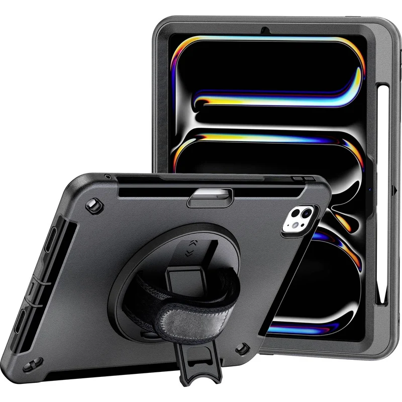 B-Ware JT Berlin Tablet Cover Hülle Apple iPad Pro 11 2024 Schwarz Ständer Handschla451