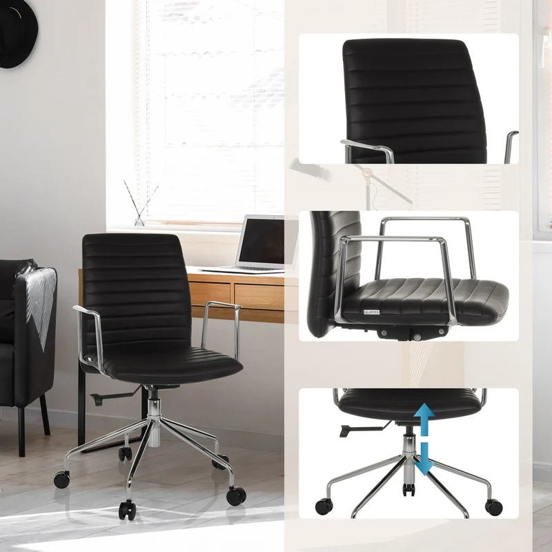 B-Ware hjh OFFICE Bürostuhl Chefsessel Drehstuhl VEMONA 30 Kunstleder Stuhl Schwarz