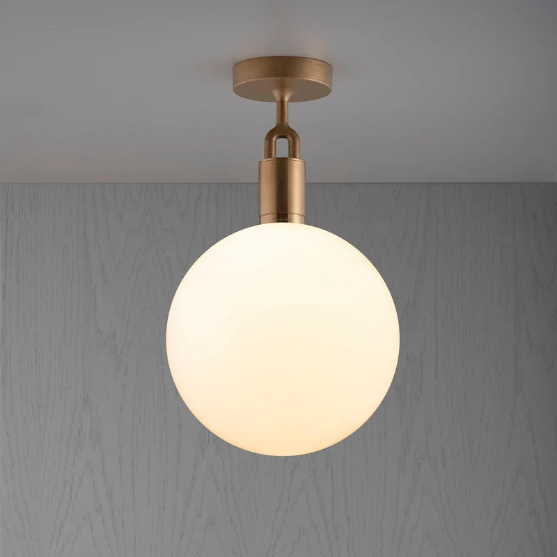 B-Ware Buster Punch Pendelleuchte Hängeleuchte Messing Glas Opal Weiß Forked