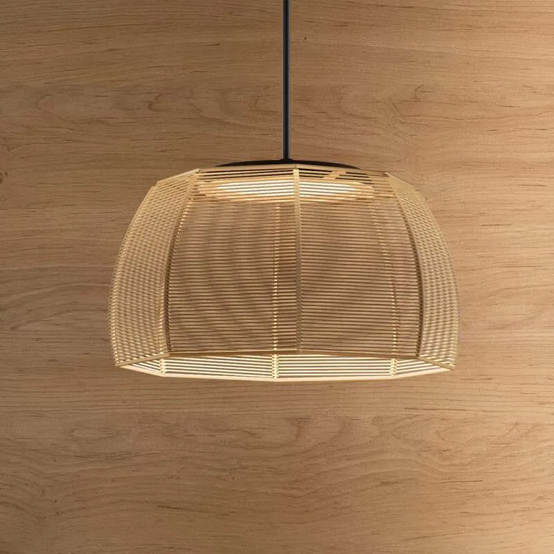 B-Ware Bover Pendelleuchte Hängeleuchte LED Tanit Baumwolle Beige Ø 43 cm Leuchte