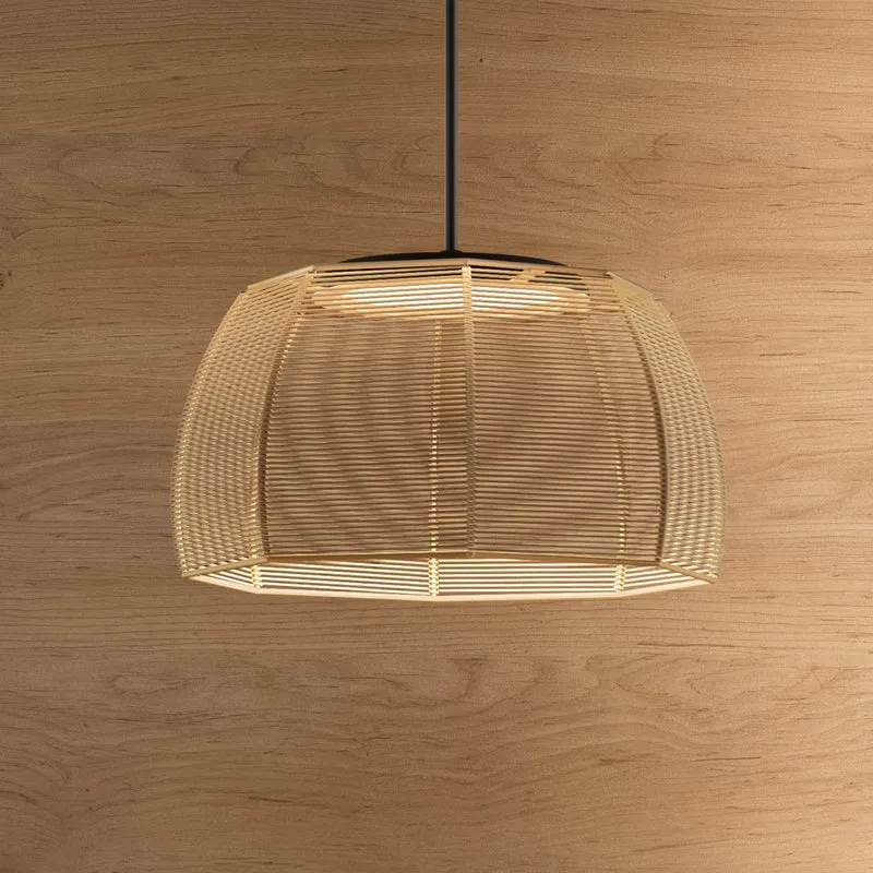 B-Ware Bover Pendelleuchte Hängeleuchte LED Tanit Baumwolle Beige Ø 43 cm Leuchte