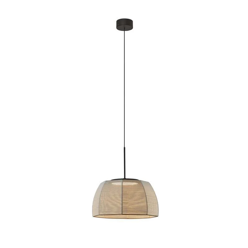 B-Ware Bover Pendelleuchte Hängeleuchte LED Tanit Baumwolle Beige Ø 43 cm Leuchte