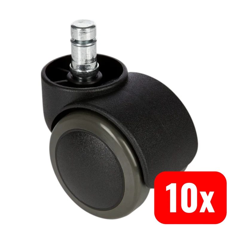 2x B-Ware hjh OFFICE ROLO 11mm/50mm Hartböden Rollen Bürostuhl Schwarz 5er-Pack 2 SETS