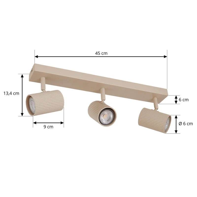 B-Ware Lindby Deckenspots Strahler Kardis beige 3-flammig Metall GU10 LED Beleuchtung