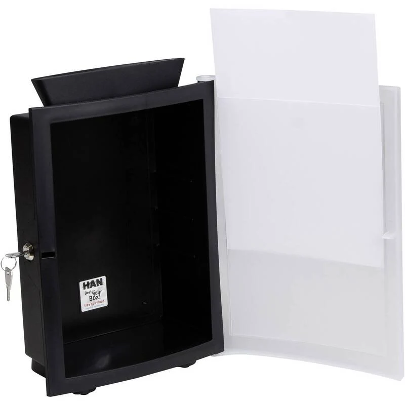 B-Ware HAN Aktionsbox IMAGE'IN Einwurfbox Spendenbox Schwarz 26x37.5x12.8cm 1 Stück