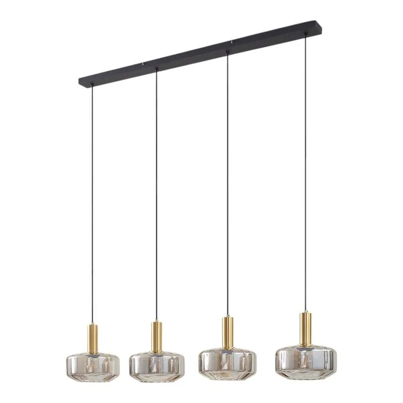 B-Ware Lindby Hängeleuchte Hildur LED Pendelleuchte Lampe Licht dimmbar rauchgrau 118cm