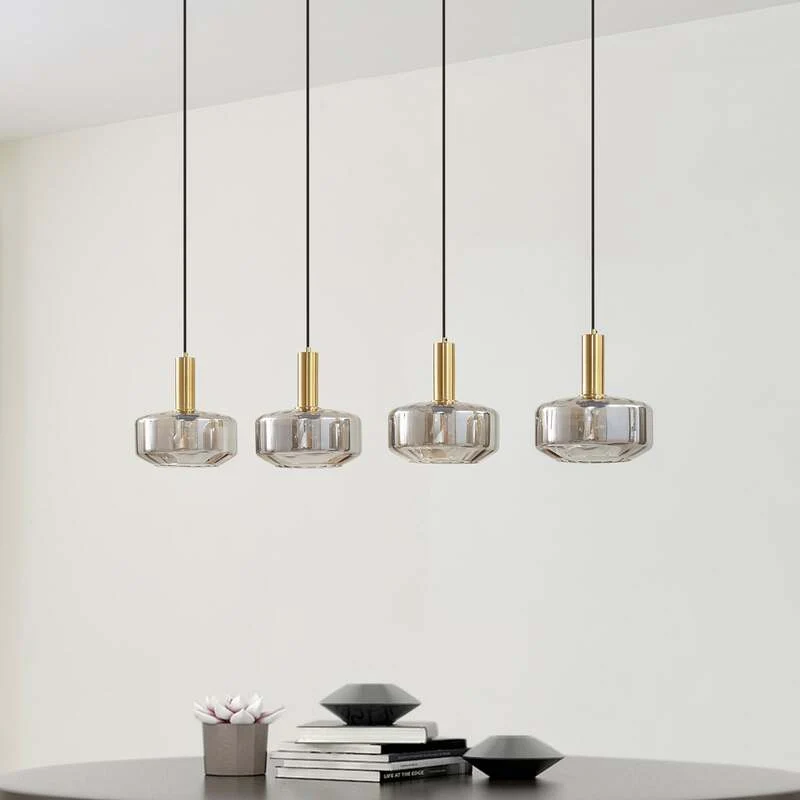 B-Ware Lindby Hängeleuchte Hildur LED Pendelleuchte Lampe Licht dimmbar rauchgrau 118cm