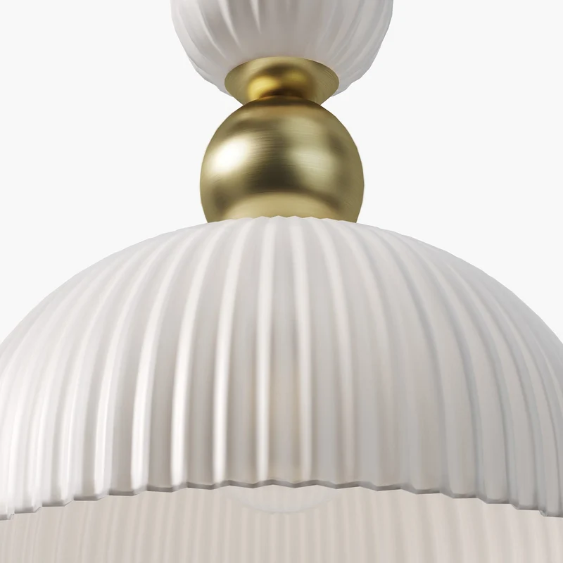 B-Ware Maytoni Hängeleuchte Pendelleuchte Antic Glas Weiß Gold E27 LED Ø 30 cm Lampe