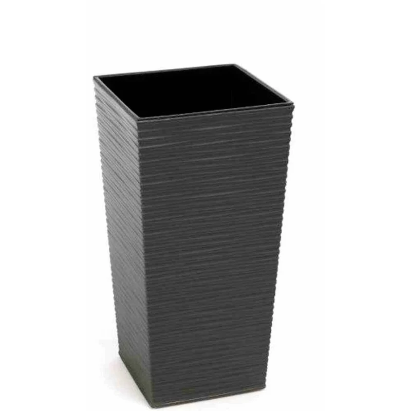 B-Ware Siena Garden Pflanzgefäß Blumentopf Kunststoff Graphit Rillenoptik 593-50
