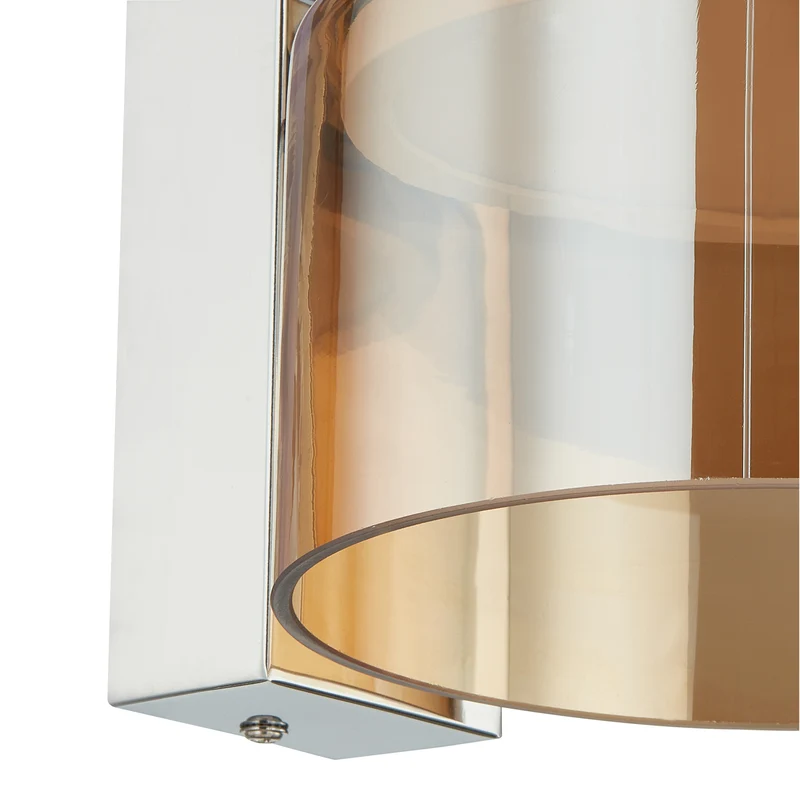 B-Ware Lucande Diano Wandleuchte amber Eisen Glas Wandlampe Lampe Leuchte Spot Licht