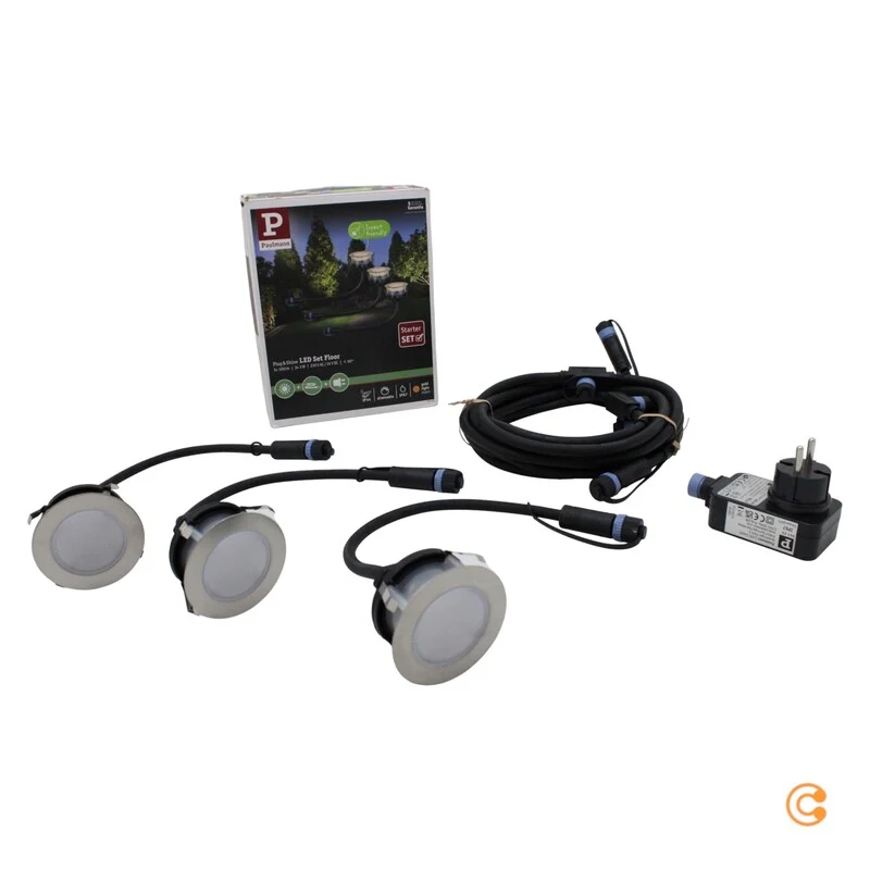 B-Ware Paulmann Einbauleuchte Spot LED Plug Shine Set Leuchte silber warmweiß dimmbar