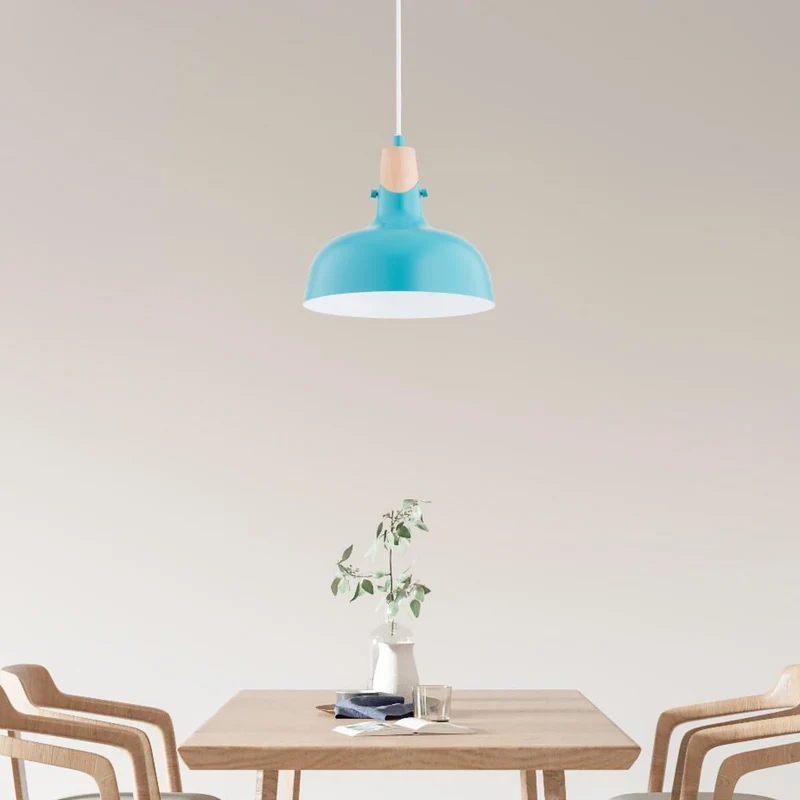 B-Ware Hängeleuchte Pendelleuchte Solo Gem hellblau Metall Ø 23 cm E27 LED Leuchte