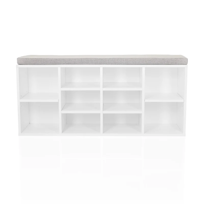 B-Ware hjh LIVING Schuhschrank Schuhregal ESTHA 10 Weiß Aufbewahrung Sitzbank