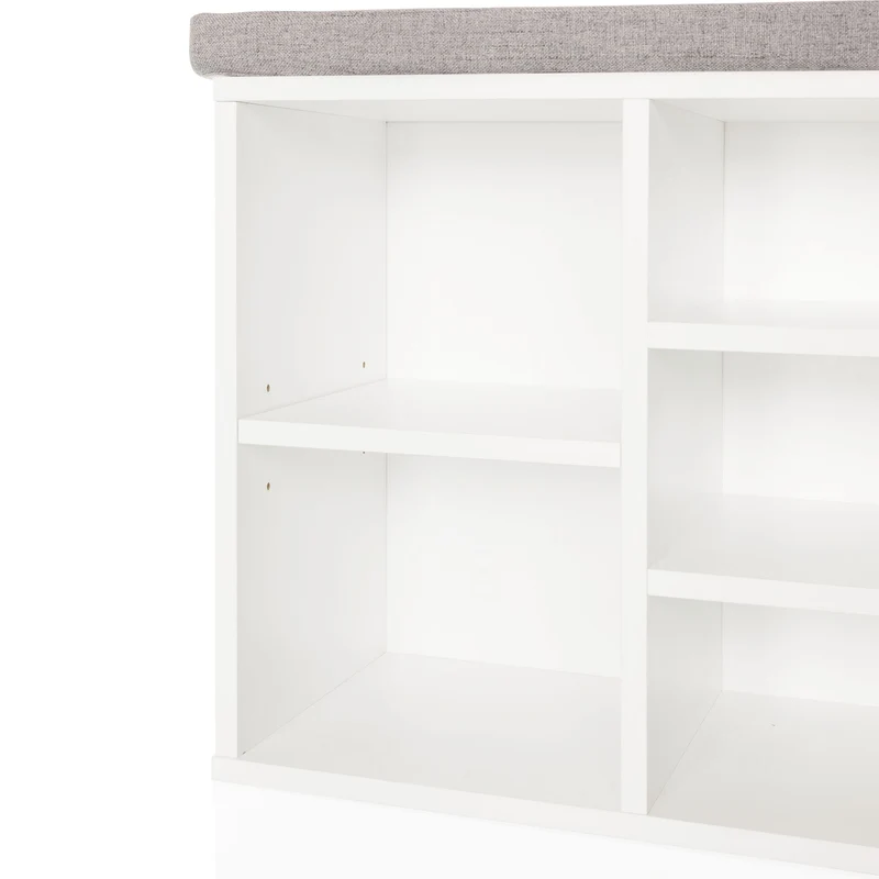 B-Ware hjh LIVING Schuhschrank Schuhregal ESTHA 10 Weiß Aufbewahrung Sitzbank