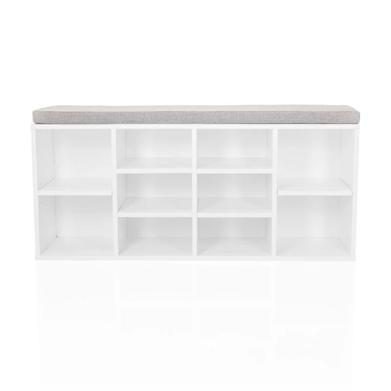 B-Ware hjh LIVING Schuhschrank Schuhregal ESTHA 10 Weiß Aufbewahrung Sitzbank