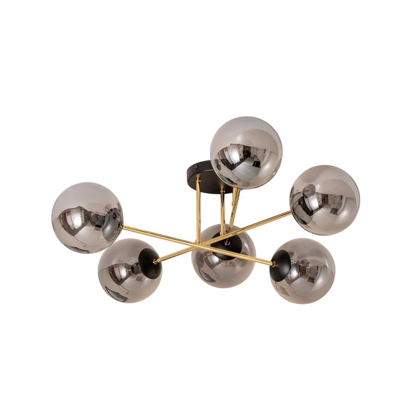 B-Ware Deckenleuchte Lampe Euluna Glassy Deckenlampe rauchgrau transparent gold Glas