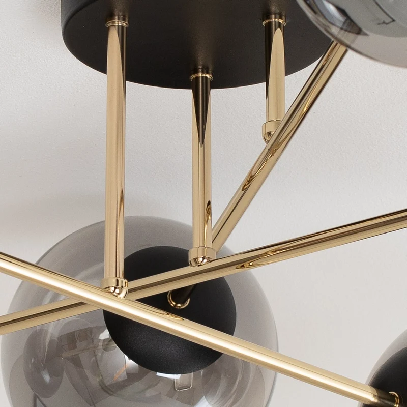 B-Ware Deckenleuchte Lampe Euluna Glassy Deckenlampe rauchgrau transparent gold Glas