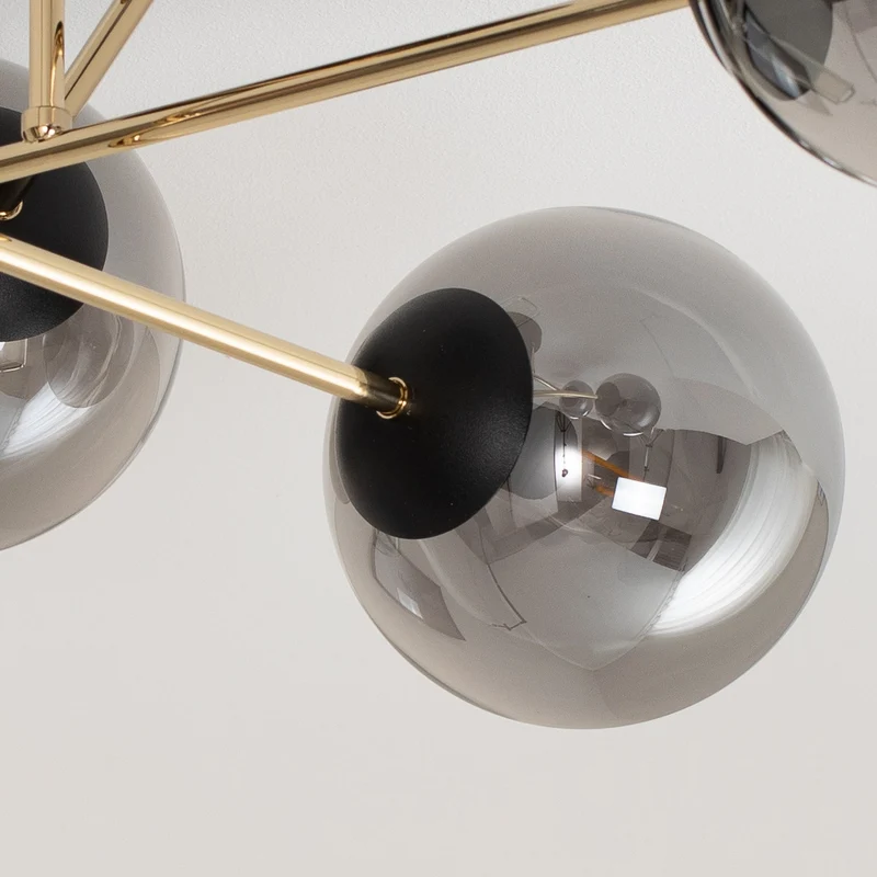 B-Ware Deckenleuchte Lampe Euluna Glassy Deckenlampe rauchgrau transparent gold Glas