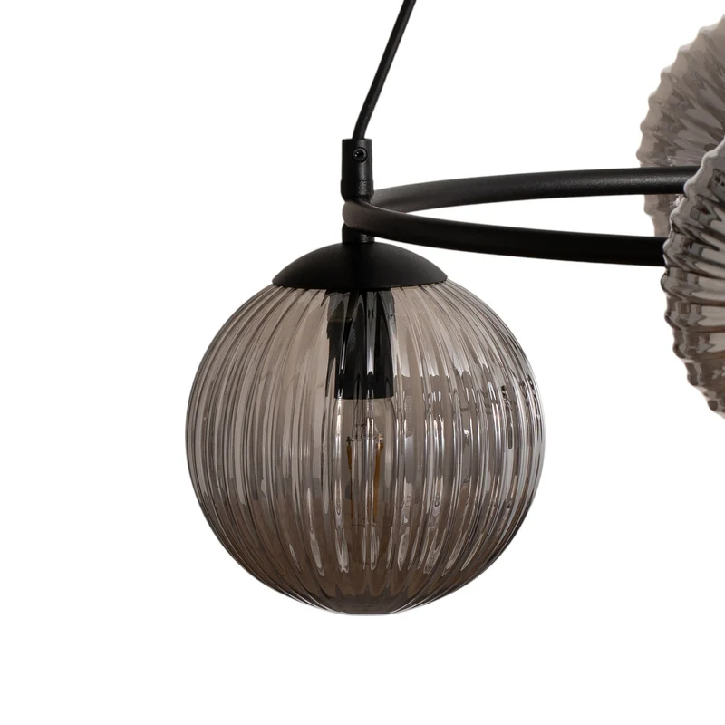 B-Ware Wohnzimmerlampe Libra Hängelampe LED Pendelleuchte dimmbar grau schwarz Ø70cm