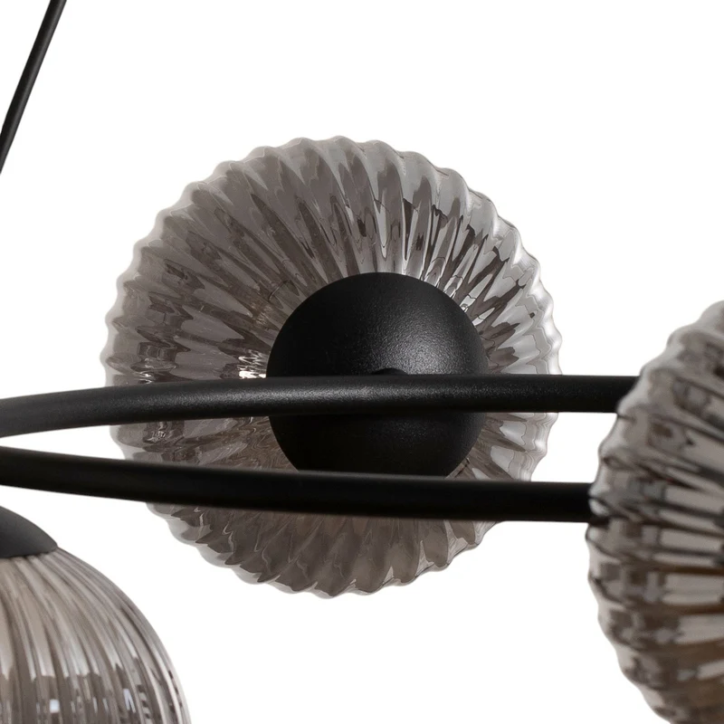 B-Ware Wohnzimmerlampe Libra Hängelampe LED Pendelleuchte dimmbar grau schwarz Ø70cm