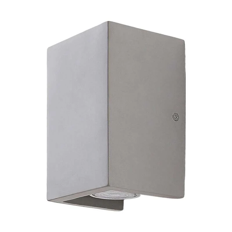B-Ware Lindby Wandleuchte Gerda 2-flammig LED Wandlampe Beton dimmbar hellgrau 10x15cm