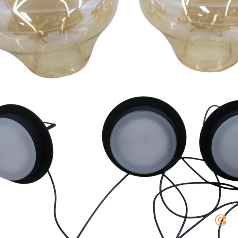 B-Ware Fabas Luce Pendelleuchte Hängeleuchte Deva LED Amber Glas Metall Dimmbar 115 cm
