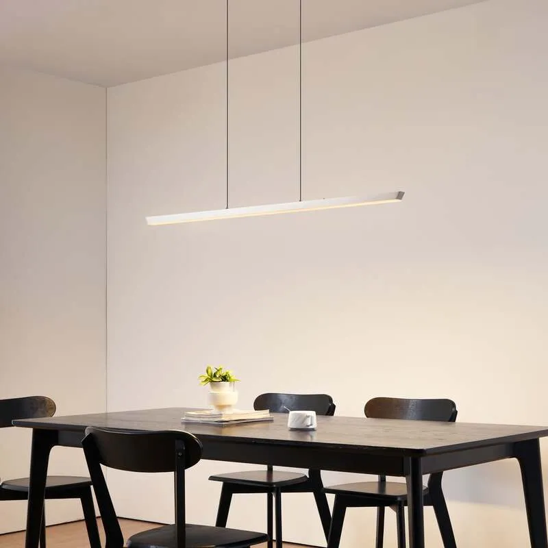 B-Ware Lucande Pendelleuchte Hängelampe LED Lampe Solvar Silber Touch dimmbar CCT 117cm