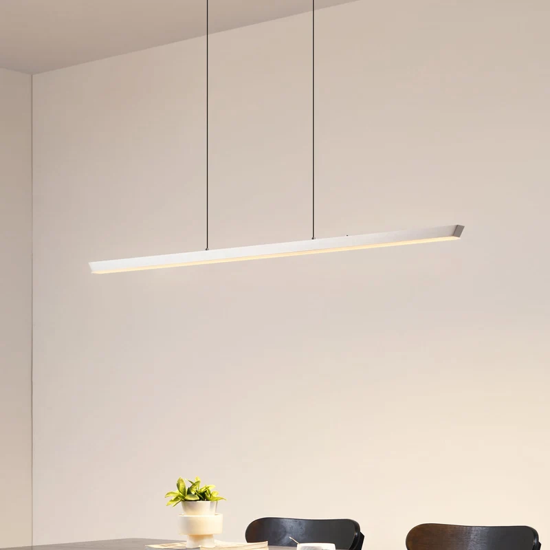 B-Ware Lucande Pendelleuchte Hängelampe LED Lampe Solvar Silber Touch dimmbar CCT 117cm