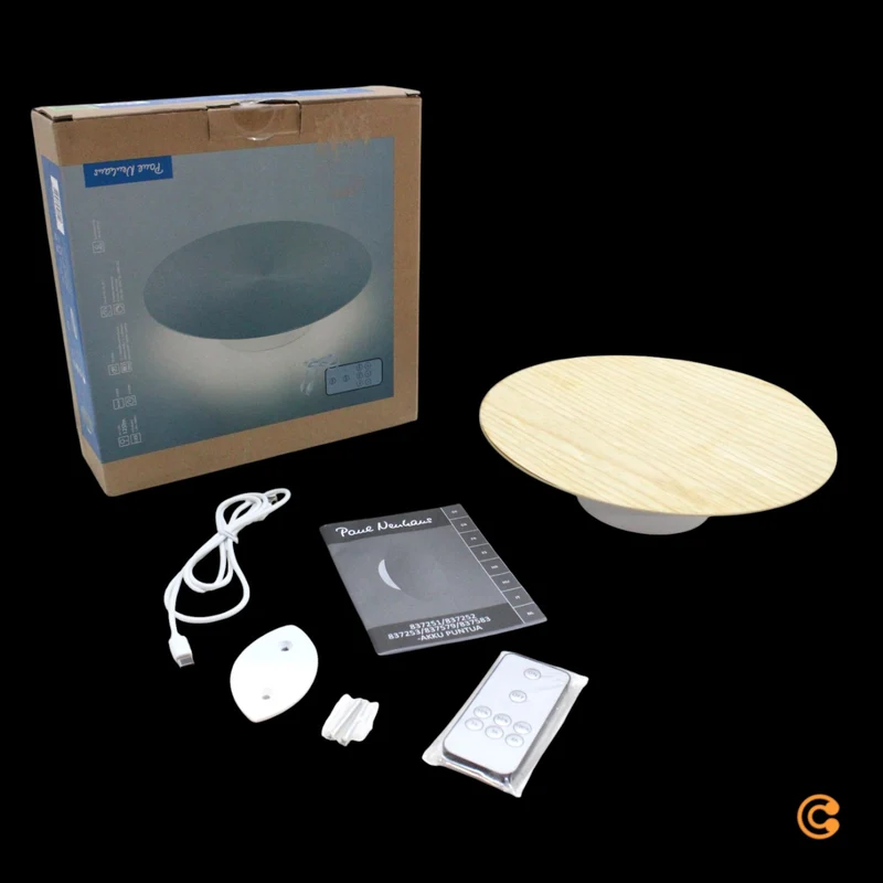 B-Ware Paul Neuhaus Wandleuchte Lampe LED Akku Holz Fernbedienung Puntua Holz Ø 25 cm