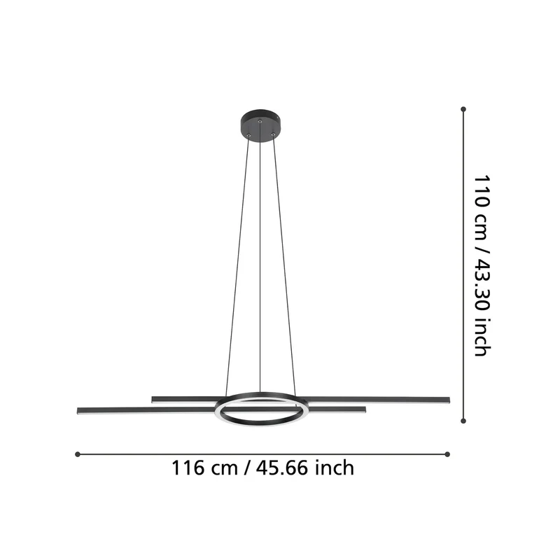B-Ware LED Hängeleuchte Pendelleuchte Zillerio-Z ZigBee CCT dimmbar schwarz EGLO Sma478