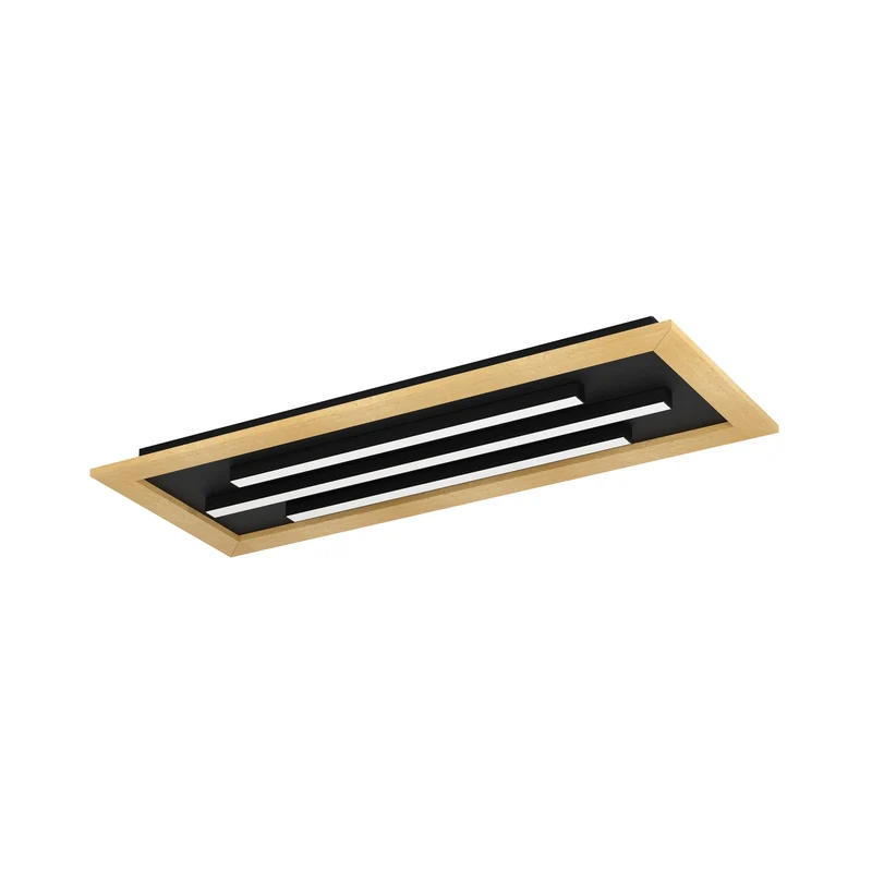 B-Ware Deckenleuchte Lampe LED Eglo Tirrenara Fernbedienung Schwarz Holz Dimmbar