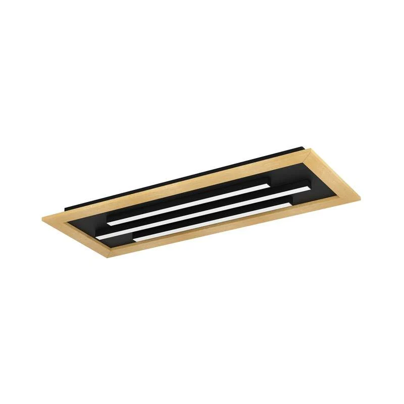 B-Ware Deckenleuchte Lampe LED Eglo Tirrenara Fernbedienung Schwarz Holz Dimmbar