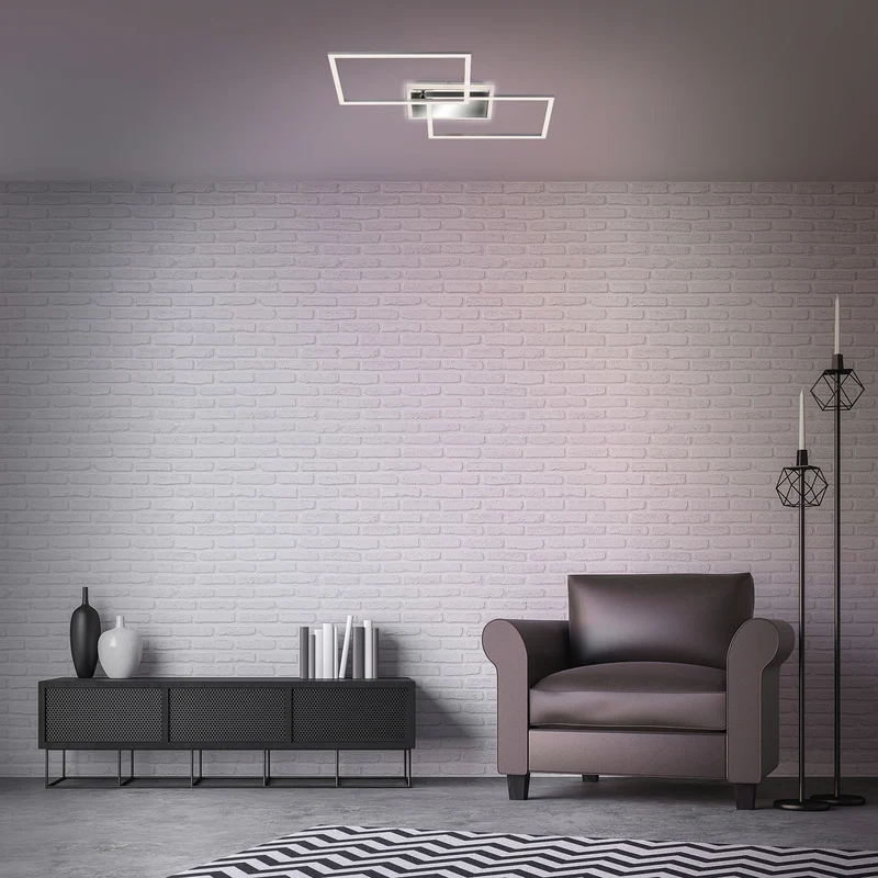 B-Ware Briloner LED-Deckenlampe Frame Deckenlampe Deckenlicht 2-flammig LED aluminium