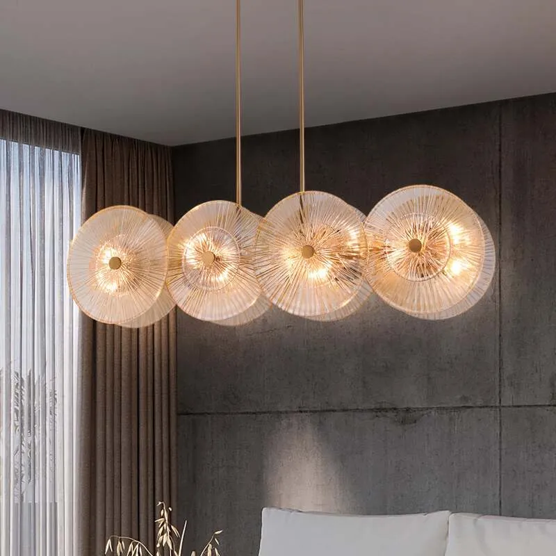 B-Ware Maytoni Hängeleuchte Aster LED Pendelleuchte 8-flammig dimmbar gold bernstein