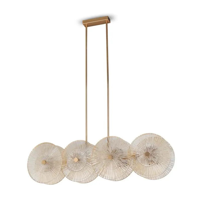 B-Ware Maytoni Hängeleuchte Aster LED Pendelleuchte 8-flammig dimmbar gold bernstein