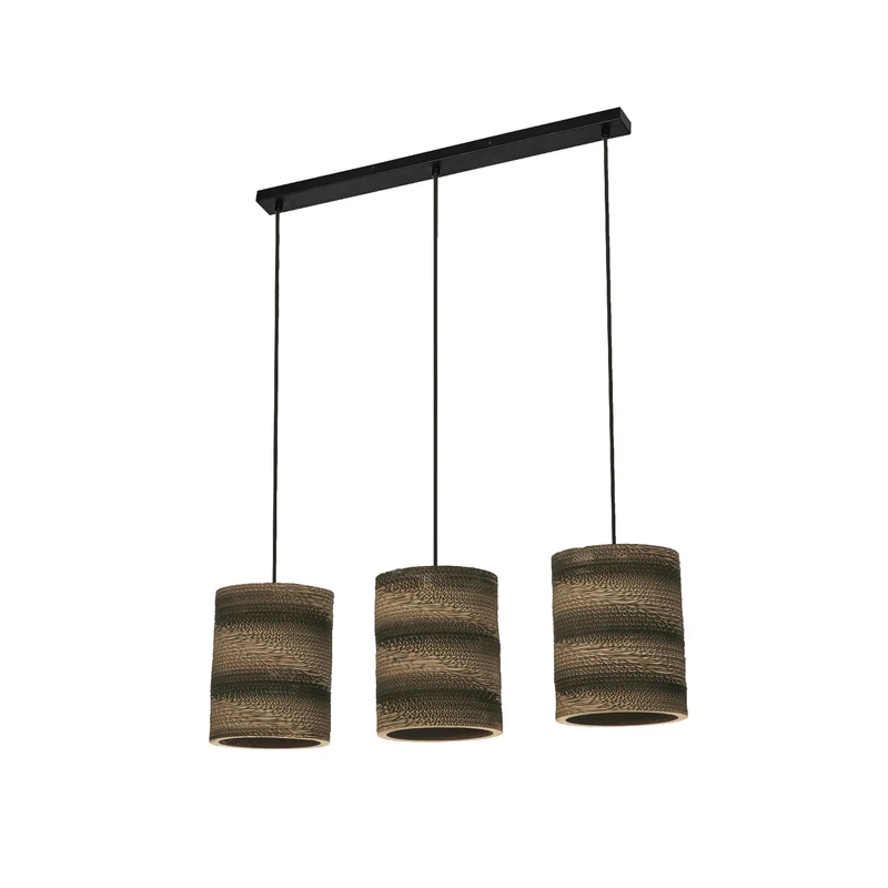 B-Ware LEDVANCE Hängeleuchte Pendelleuchte Cylinder Wellpappe Braun E27 LED 3-flammig