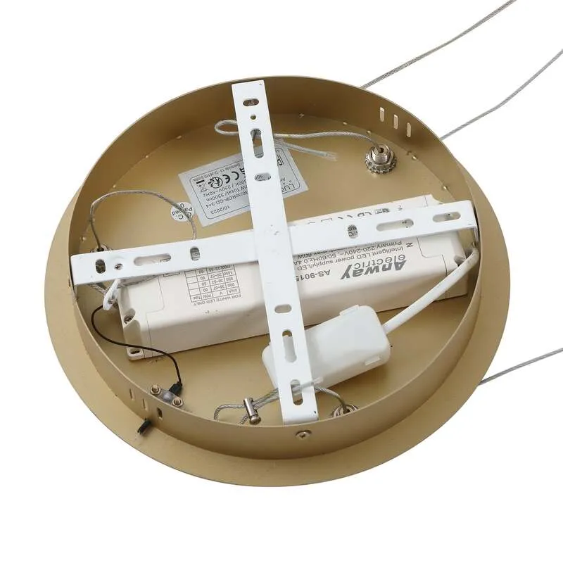 B-Ware Lucande Hängeleuchte Yonam LED Pendelleuchte dimmbar gold 1-flammig Tuya 250cm