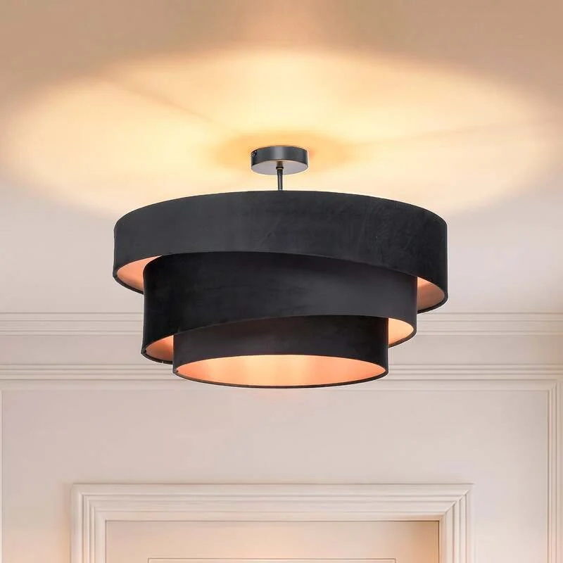 B-Ware Lindby Deckenlampe Jusari LED Leuchte dimmbar schwarz gold Ø56cm 3-flammig