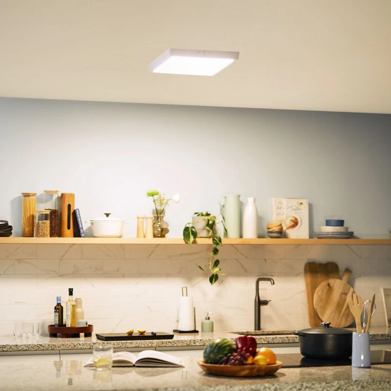 B-Ware Philips Deckenleuchte Deckenlampe LED Slim Surface Weiß Quadrat Warmweiß 28 cm