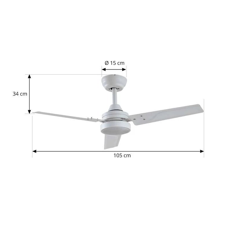 B-Ware Lindby LED-Deckenventilator Aerallo weiß CCT leise 105 cm 18 W Fernbedienung