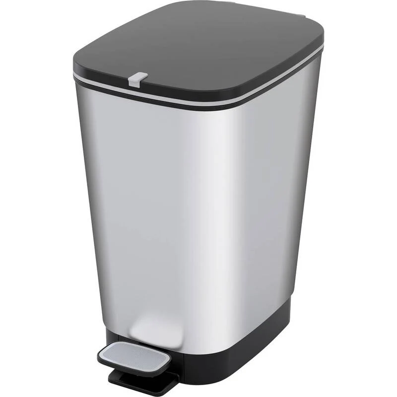 B-Ware CHIC BIN STYLE Mülleimer 25L Silber Kunststoff Curver
