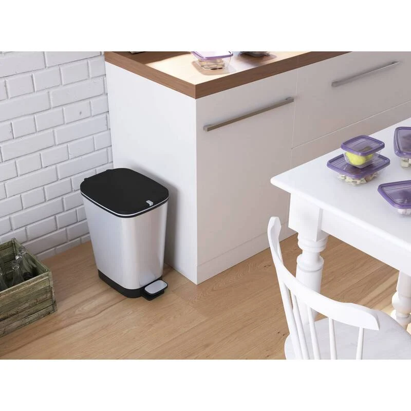 B-Ware CHIC BIN STYLE Mülleimer 25L Silber Kunststoff Curver